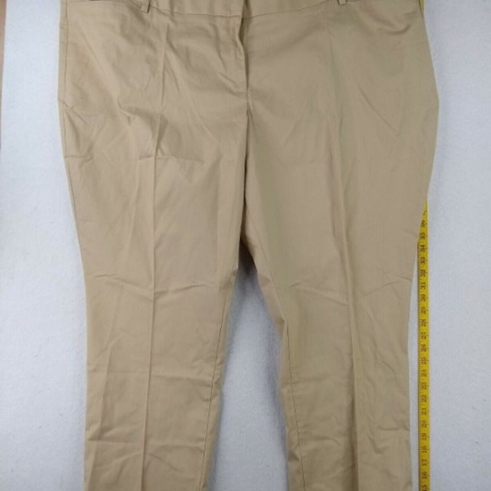 Lands' End - 4-Pocket Straight Fit Chino Pants - Women - 34W - Tan - Loc 9115